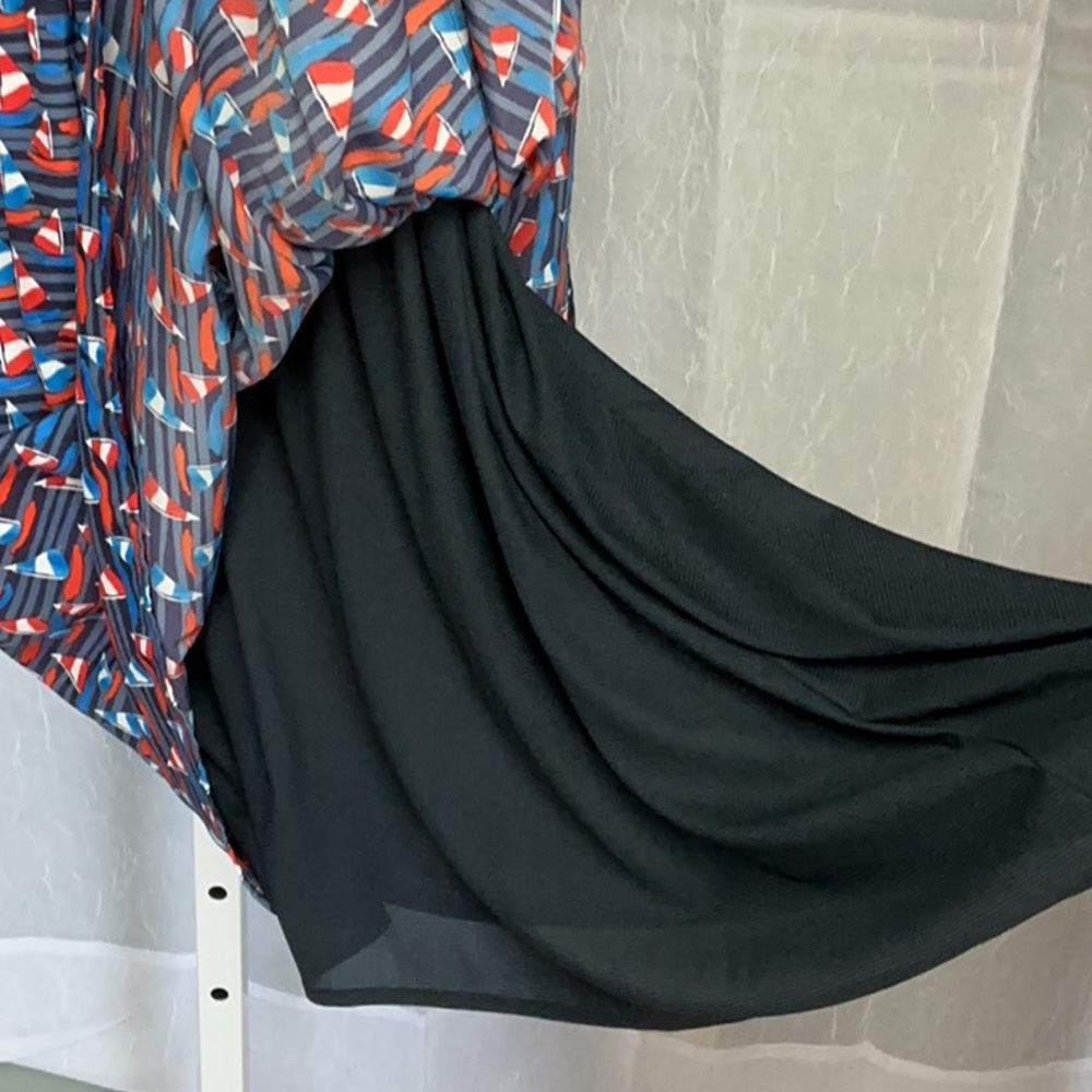 41 Hawthorn Nautical Blue and Red Tiered Halter Sundress with belt - Picture 4 of 8